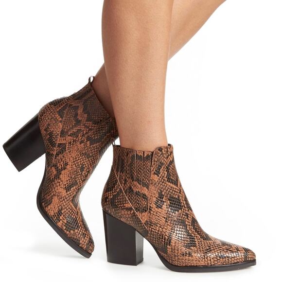 Marc Fisher Snakeskin Alva Booties Size 7.5 - Picture 1 of 7